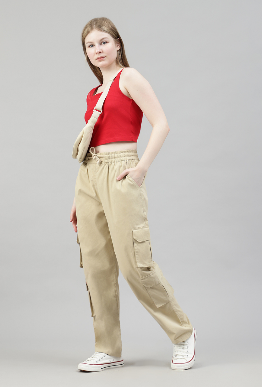 Sand Beige 4 Cargo Pocket Baggy Pant