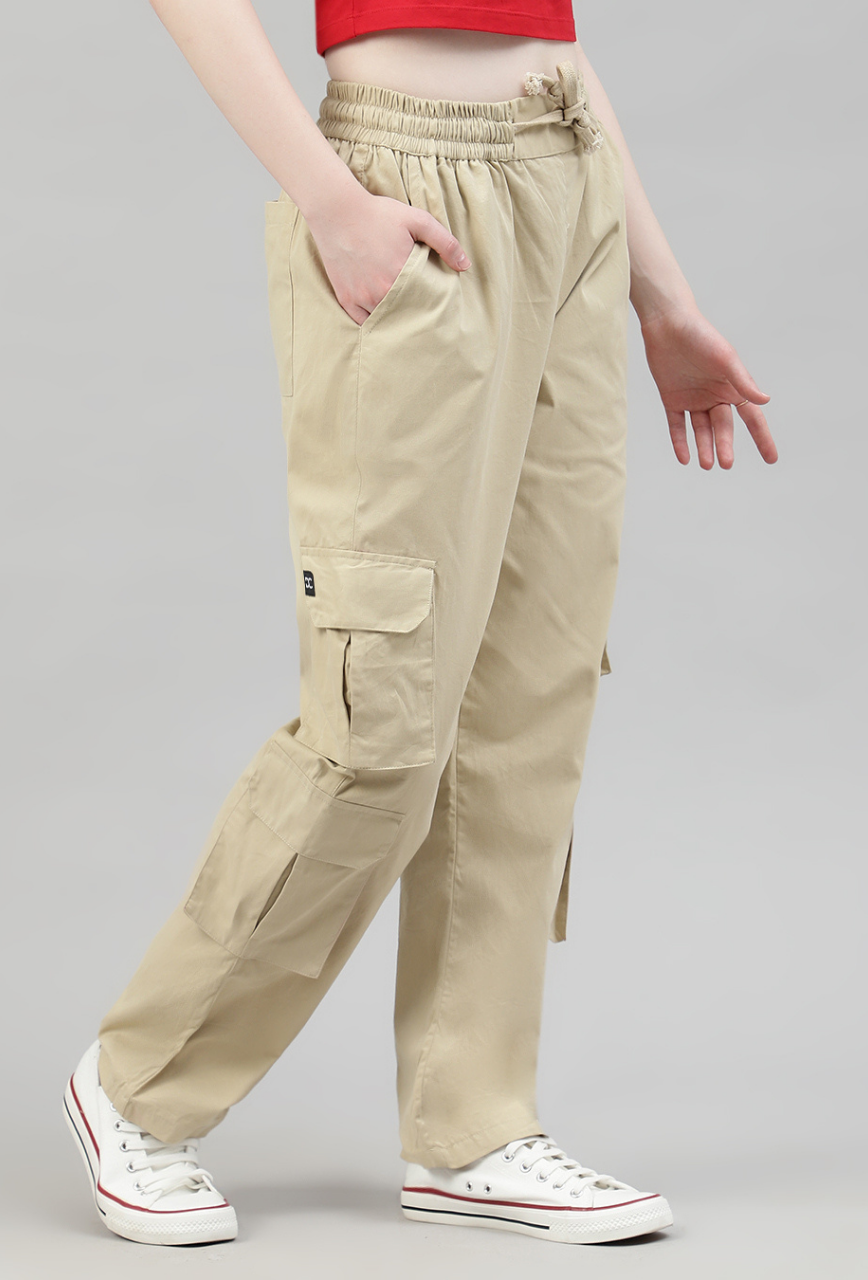 Sand Beige 4 Cargo Pocket Baggy Pant