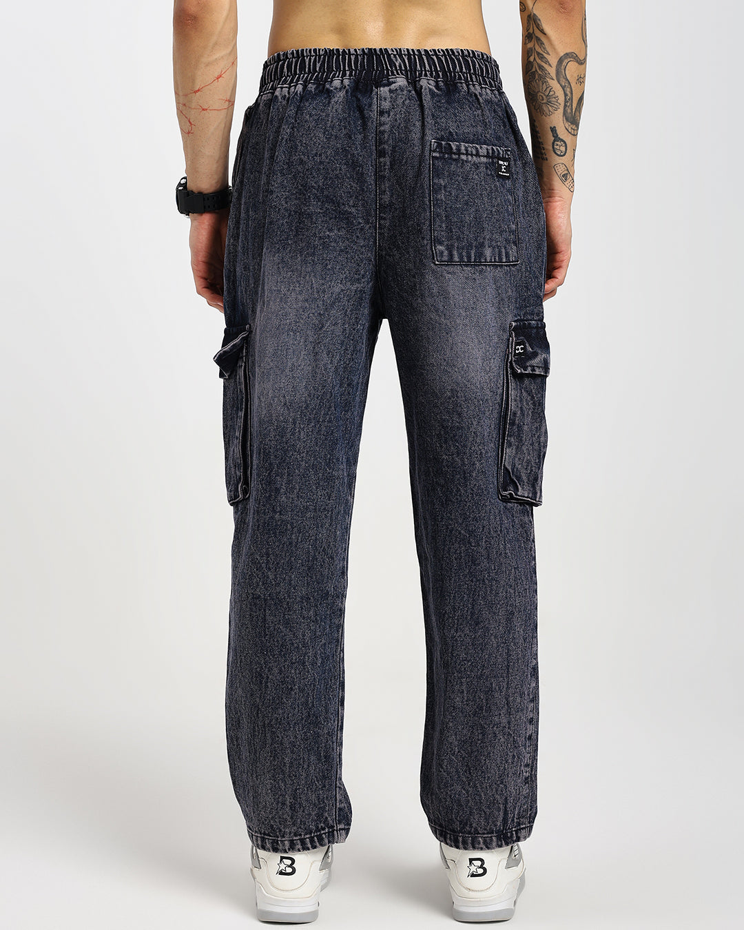 Stone Wash Charcoal Denim Cargos