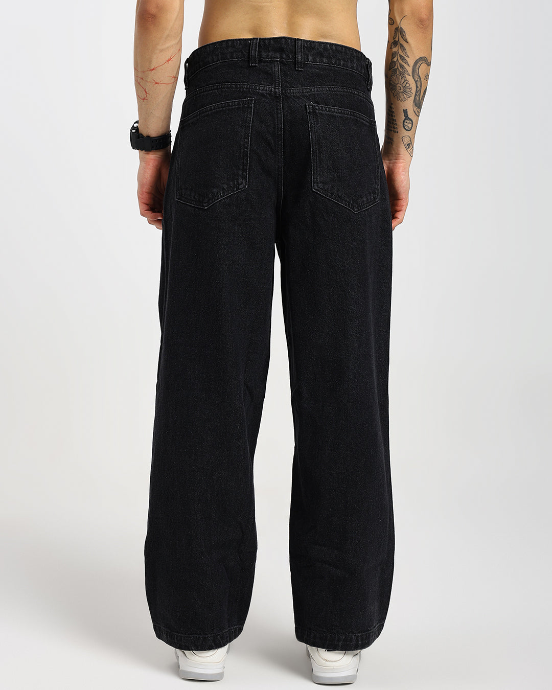 Straight Black Denim Pants