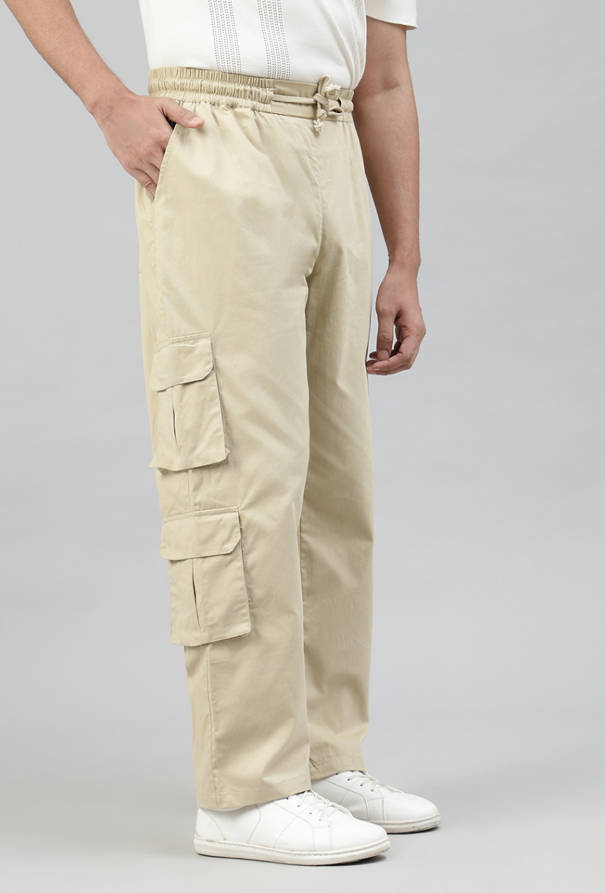Sand Beige 4 Cargo Pocket Baggy Pant