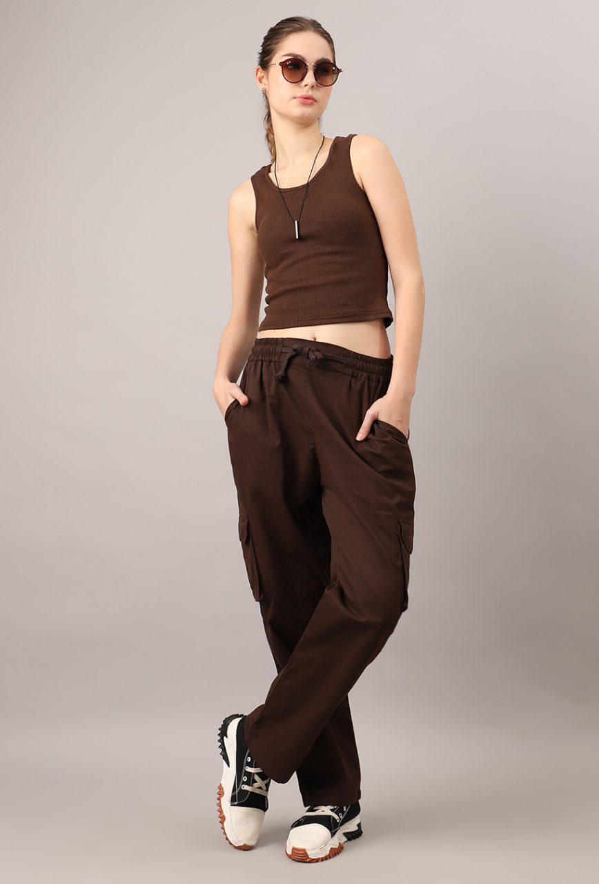 Mocha Cargo Baggy Pant