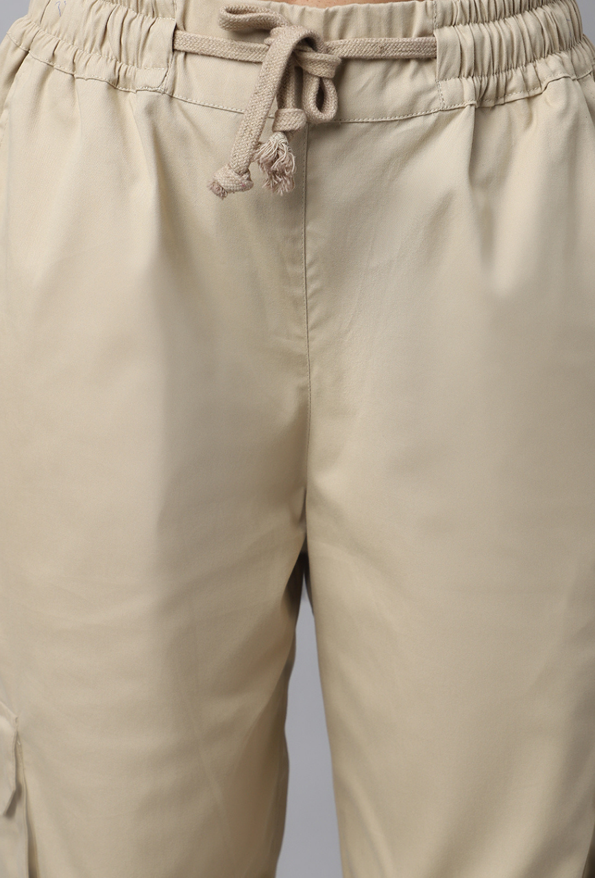 Sand Beige Cargo Parachute Pant