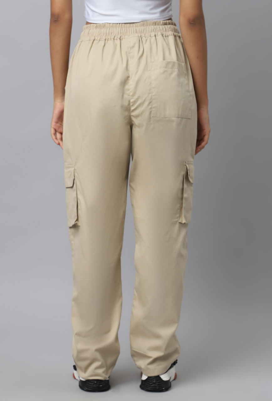 Sand Beige Cargo Parachute Pant