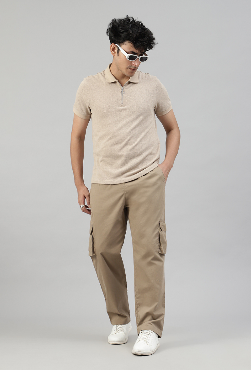 Latte Brown Cargo Baggy Pant