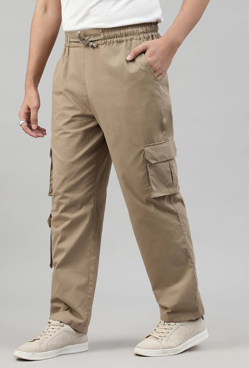 Latte Brown 3 Cargo Pocket Baggy Pant