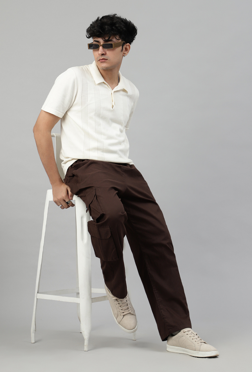 Mocha 3 Cargo Pocket Baggy Pant