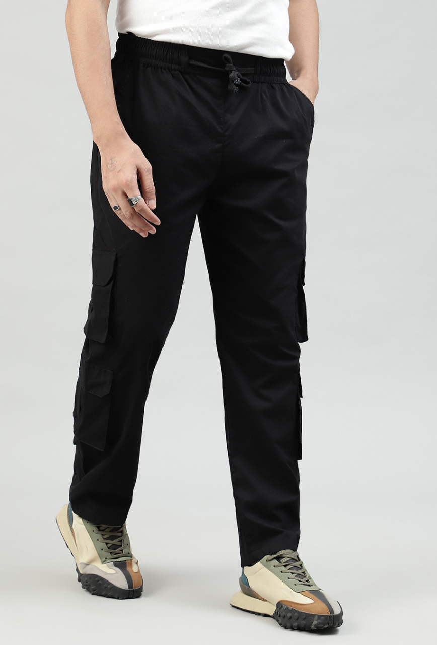 Black 4 Cargo Pocket Baggy Pant