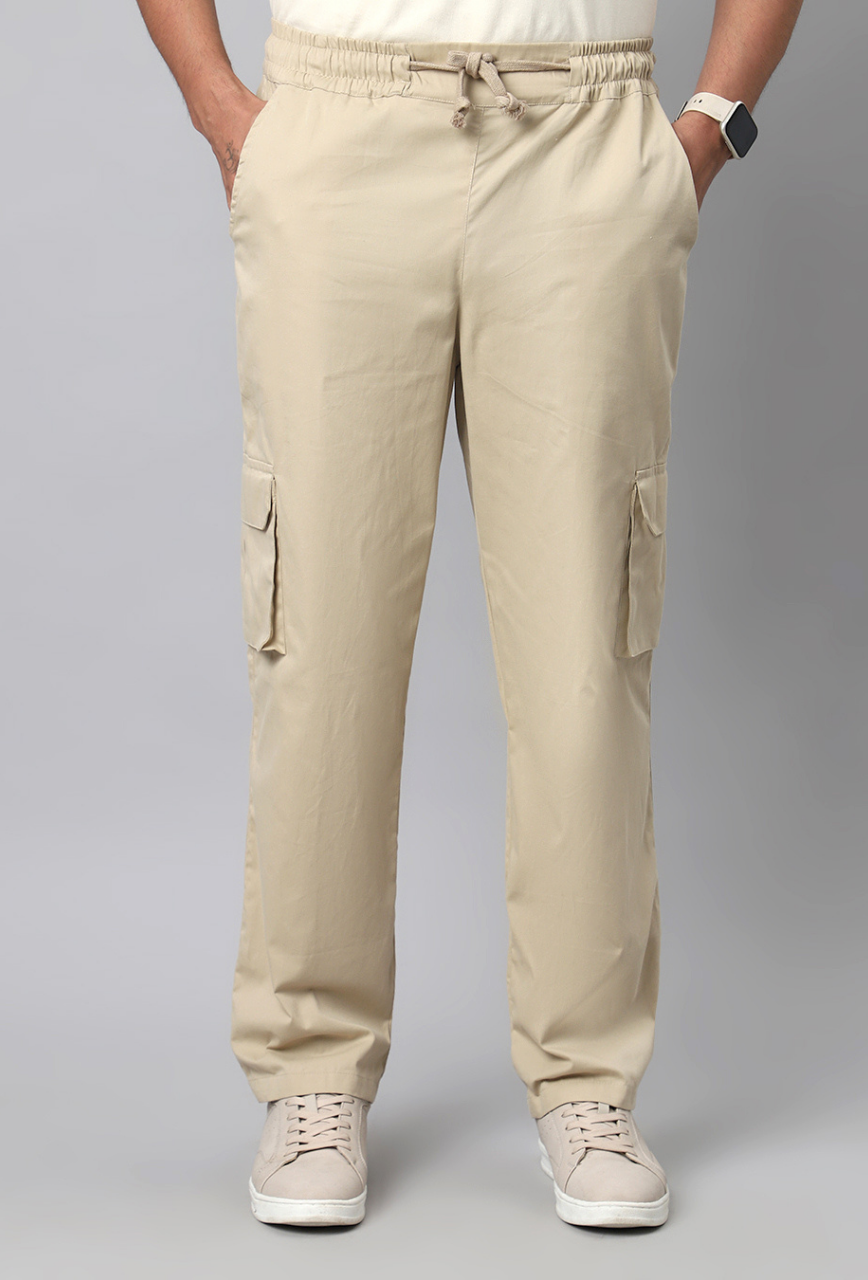 Beige Cargo Baggy Pant