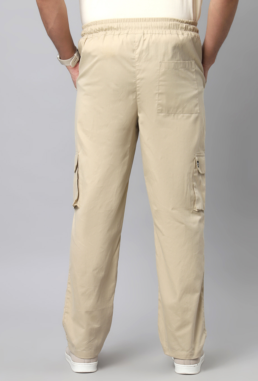 Beige Cargo Baggy Pant