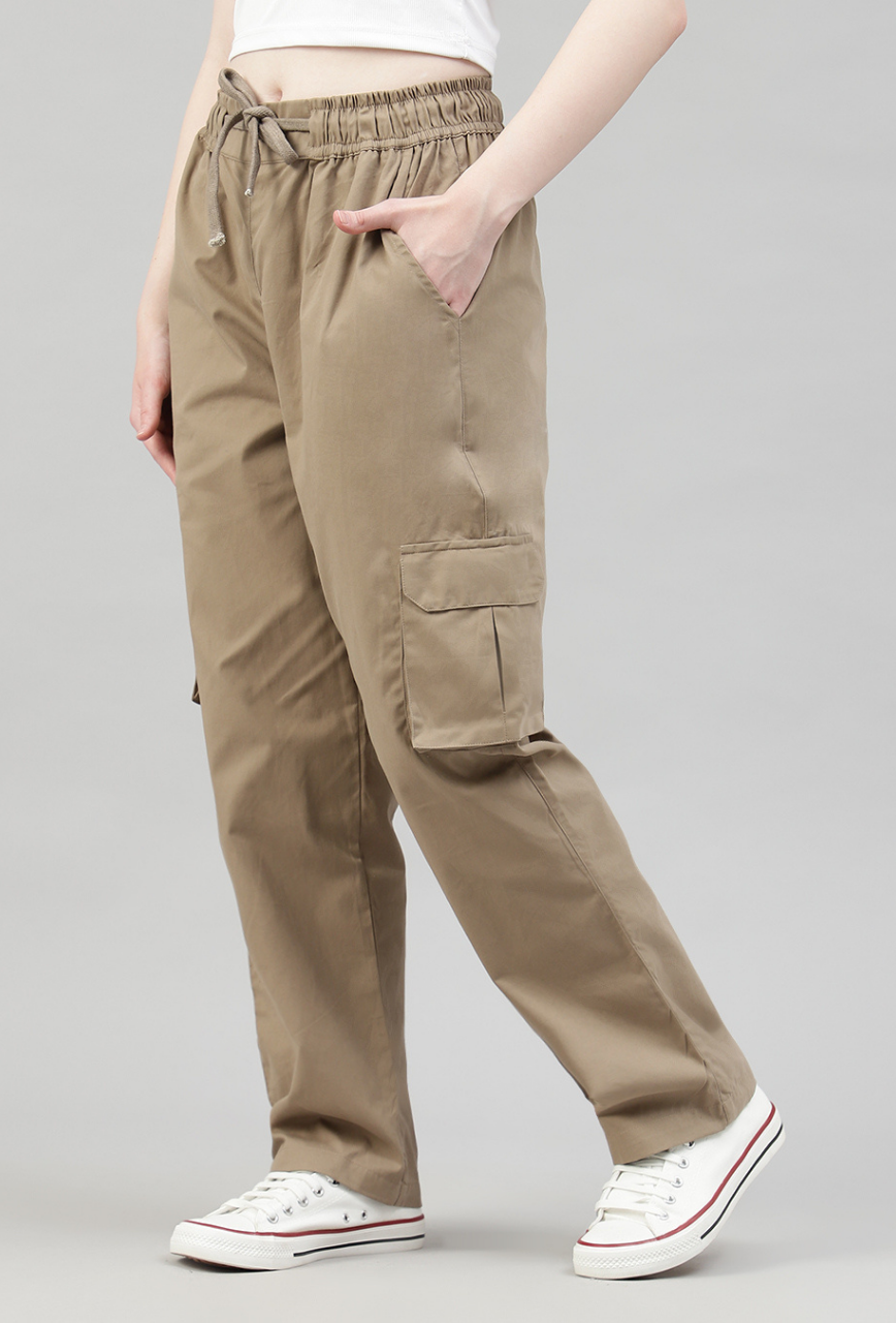 Latte Brown Cargo Baggy Pant