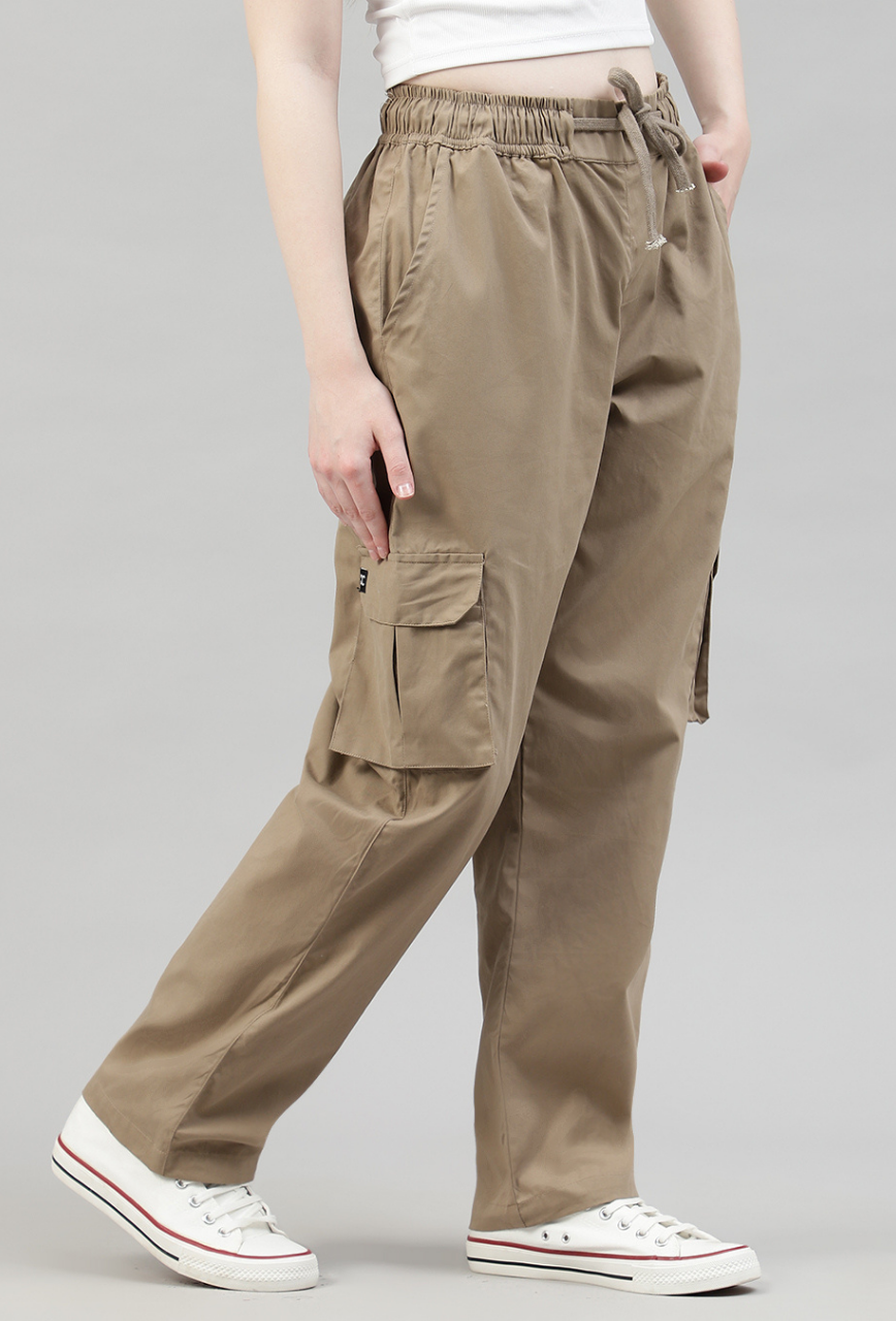 Latte Brown Cargo Baggy Pant