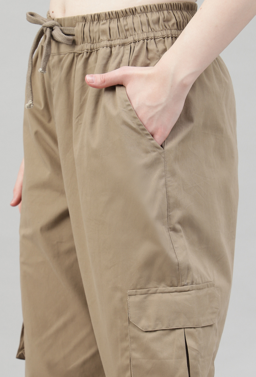 Latte Brown Cargo Baggy Pant