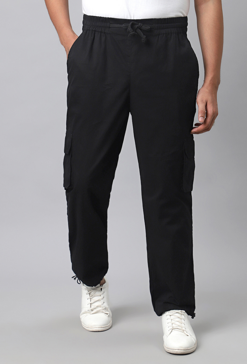 Black Cargo Parachute Pant