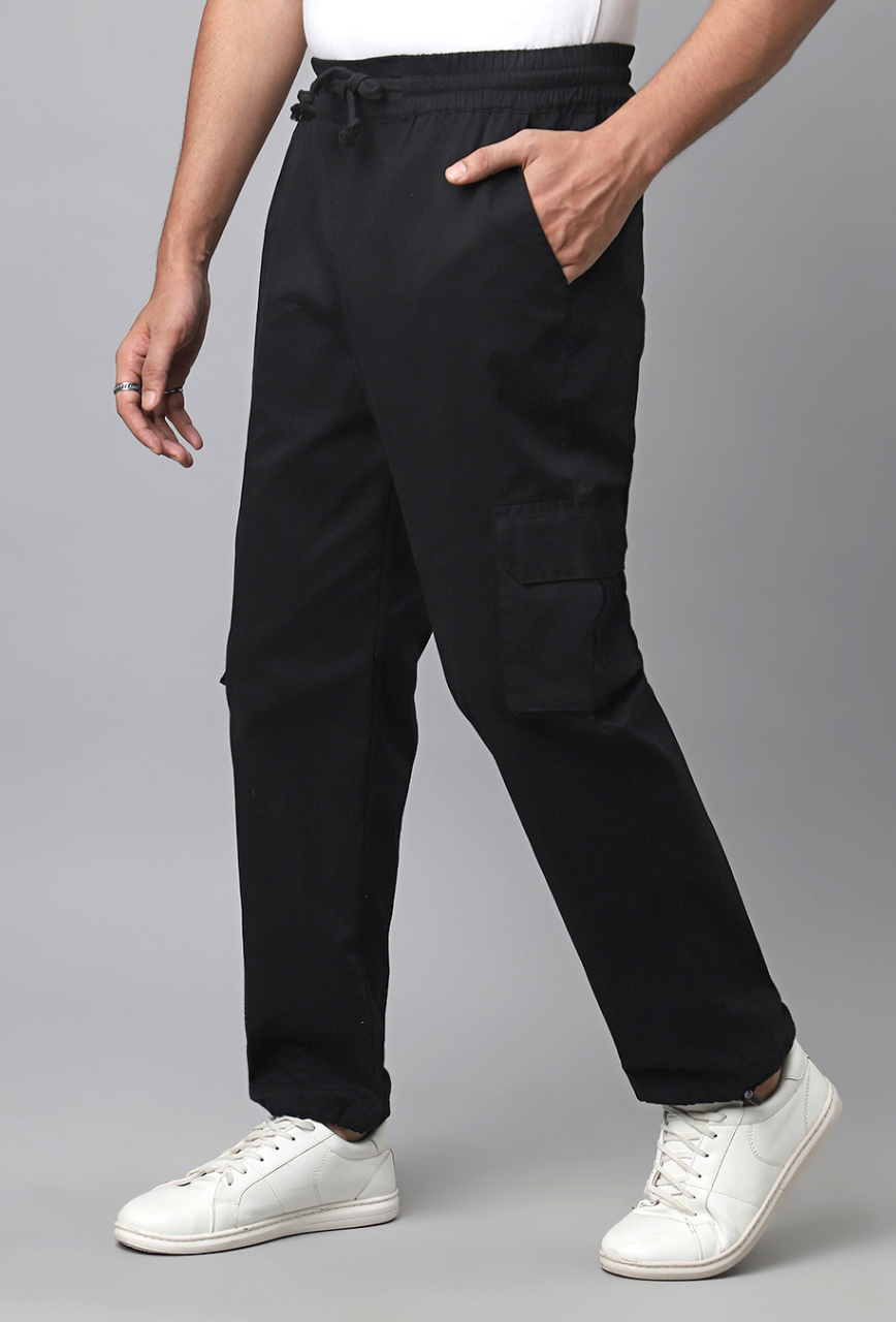 Black Cargo Parachute Pant