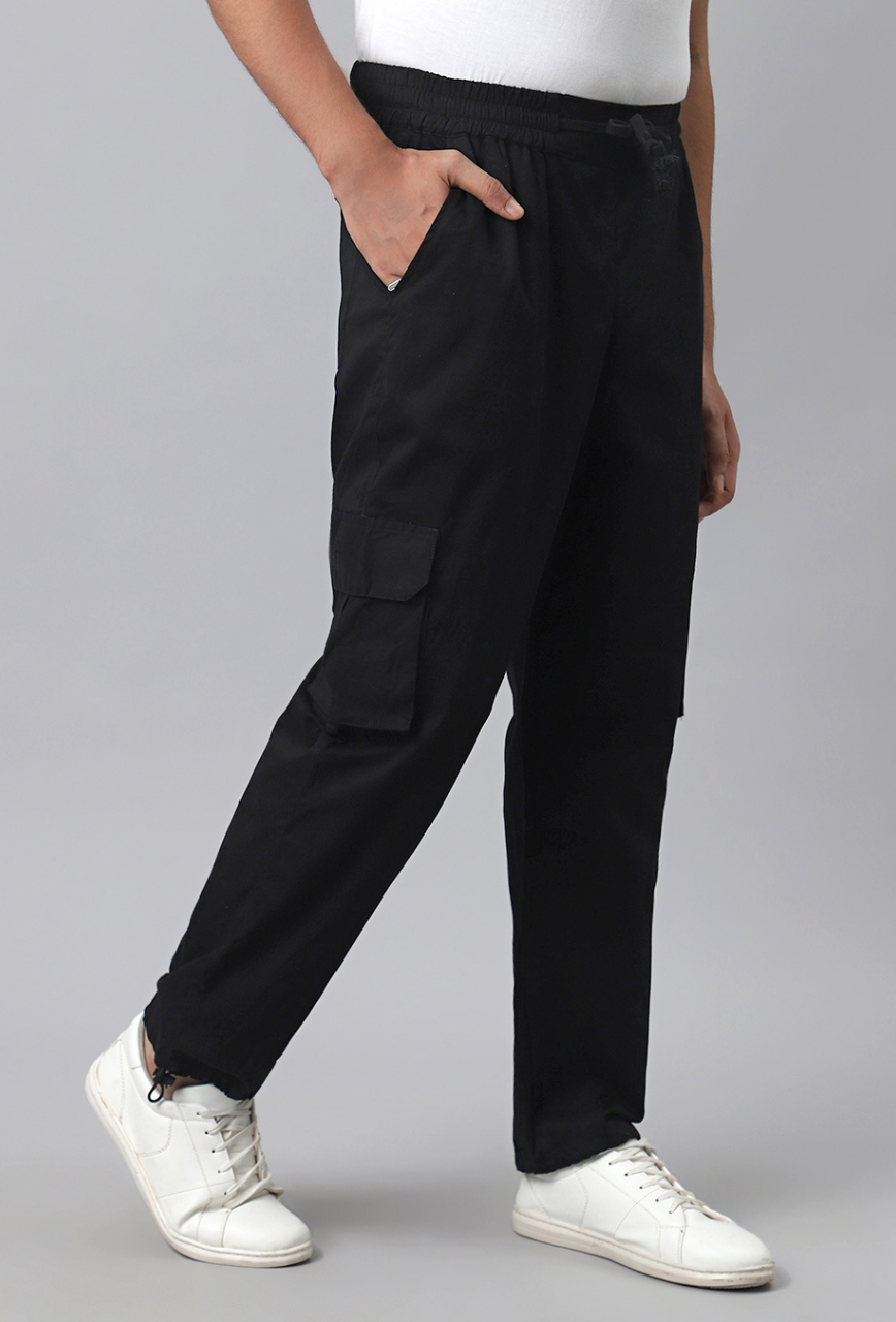 Black Cargo Parachute Pant