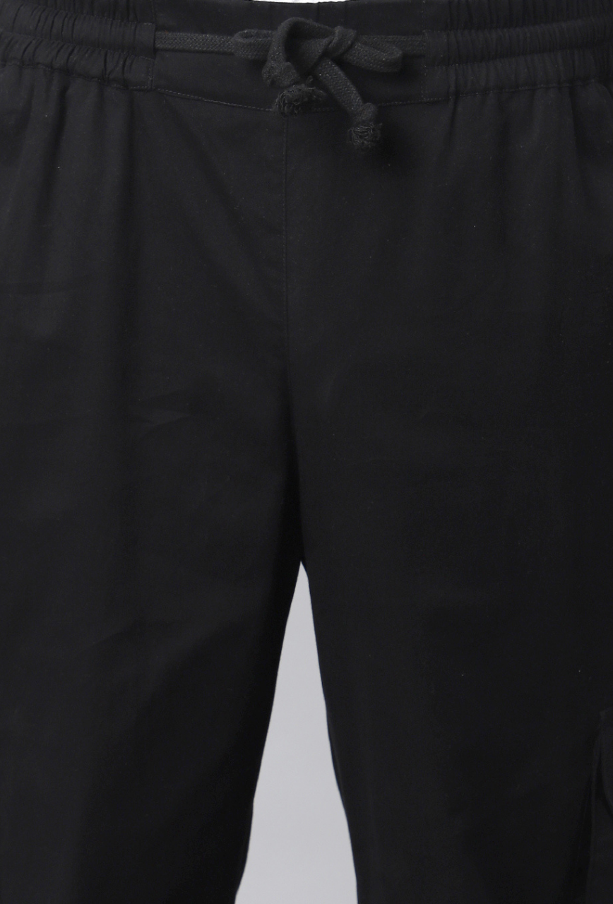 Black Cargo Parachute Pant