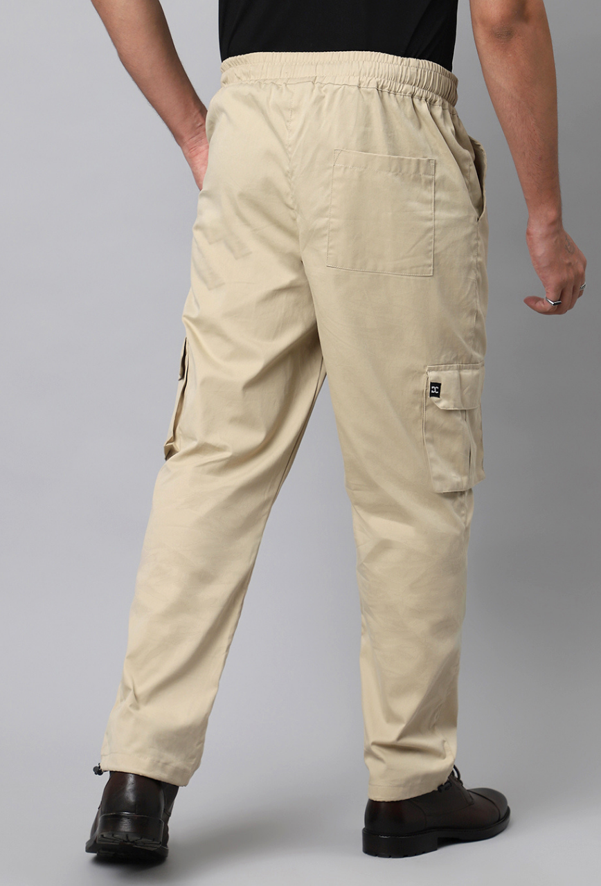 Beige Cargo Parachute Pant