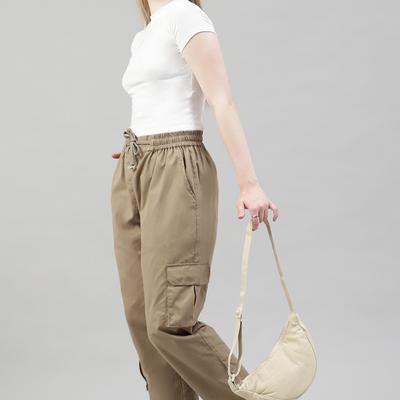 Latte Brown 3 Cargo Pocket Baggy Pant