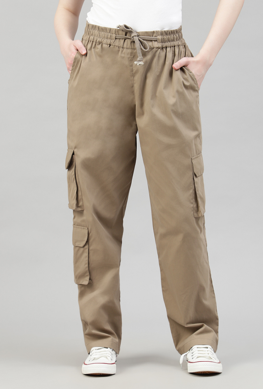 Latte Brown 3 Cargo Pocket Baggy Pant