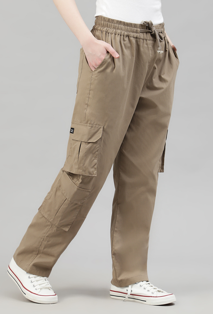 Latte Brown 3 Cargo Pocket Baggy Pant