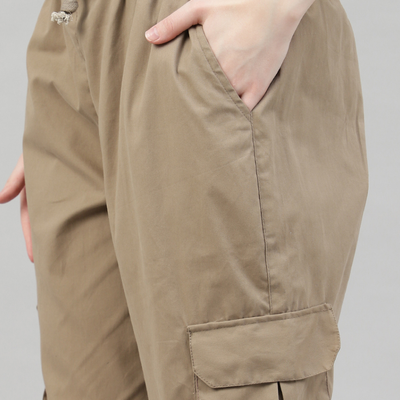 Latte Brown 3 Cargo Pocket Baggy Pant