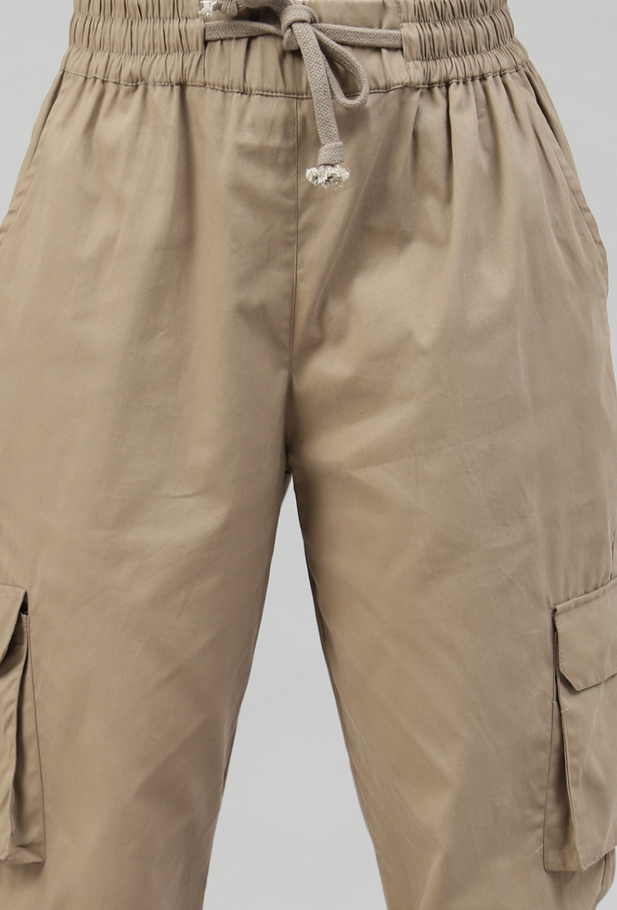 Latte Brown 3 Cargo Pocket Baggy Pant