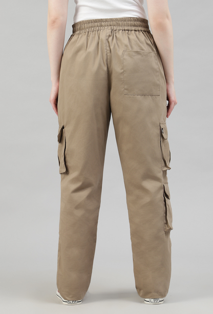 Latte Brown 3 Cargo Pocket Baggy Pant