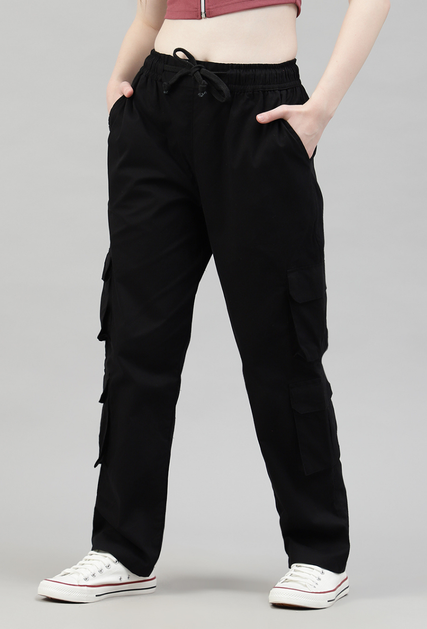 Black 4 Cargo Pocket Baggy Pant