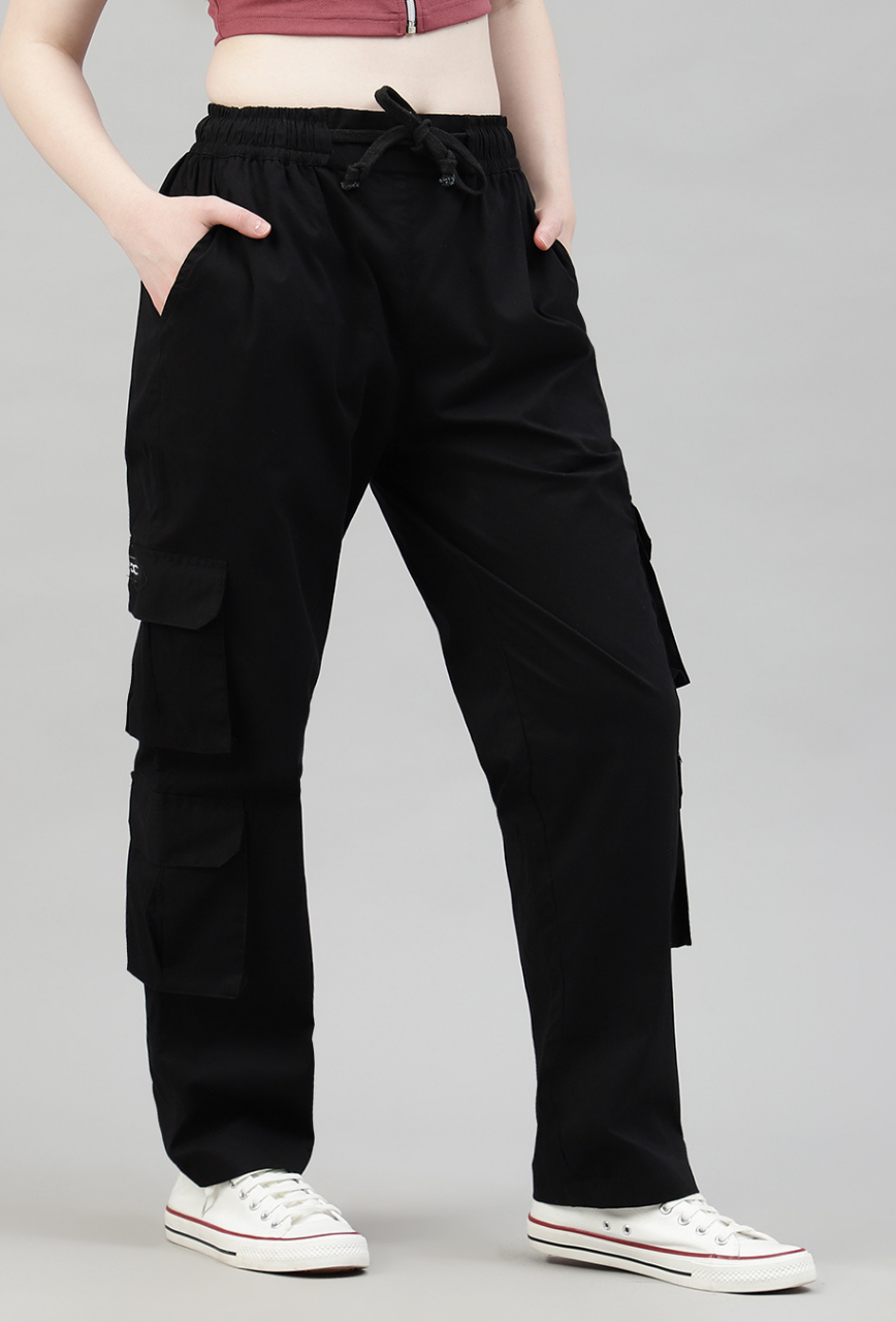 Black 4 Cargo Pocket Baggy Pant