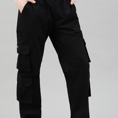 Black 4 Cargo Pocket Baggy Pant