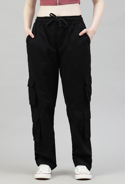 Black 4 Cargo Pocket Baggy Pant