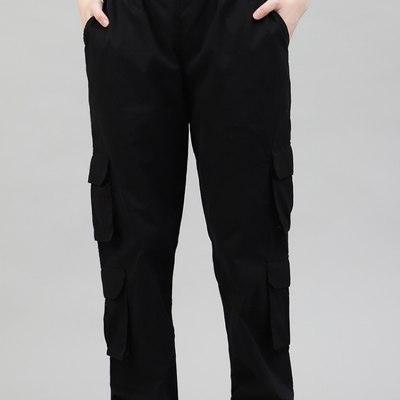 Black 4 Cargo Pocket Baggy Pant