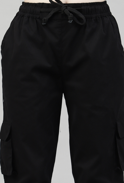 Black 4 Cargo Pocket Baggy Pant