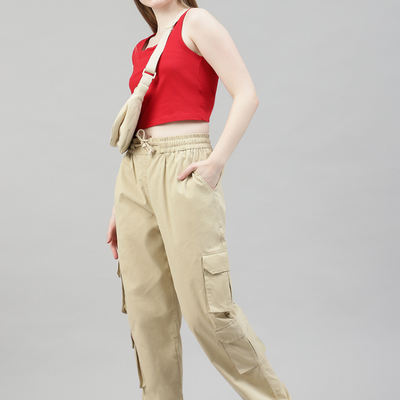 Sand Beige 4 Cargo Pocket Baggy Pant