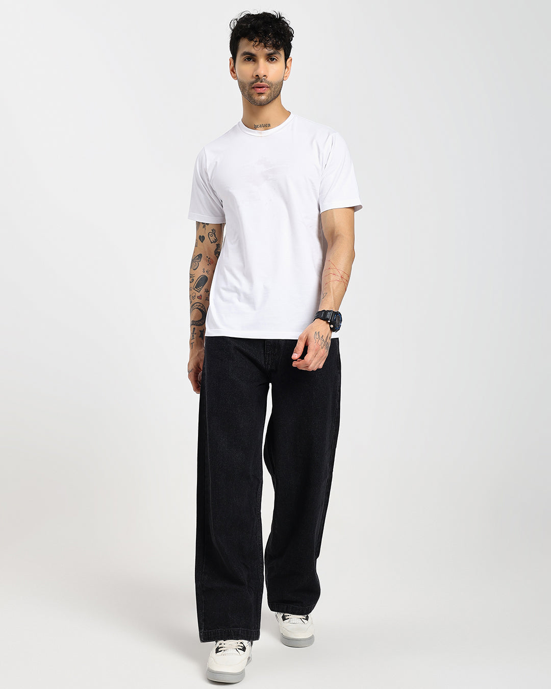 Straight Black Denim Pants