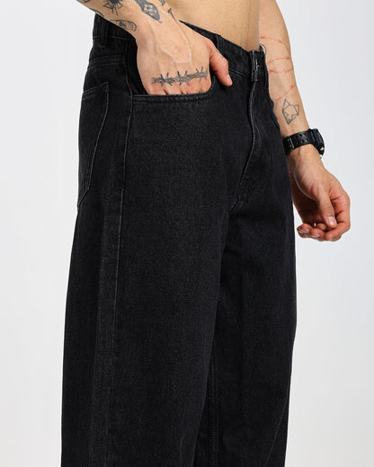 Straight Black Denim Pants
