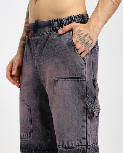 Acid-Wash Dregs Carp Denim Shorts