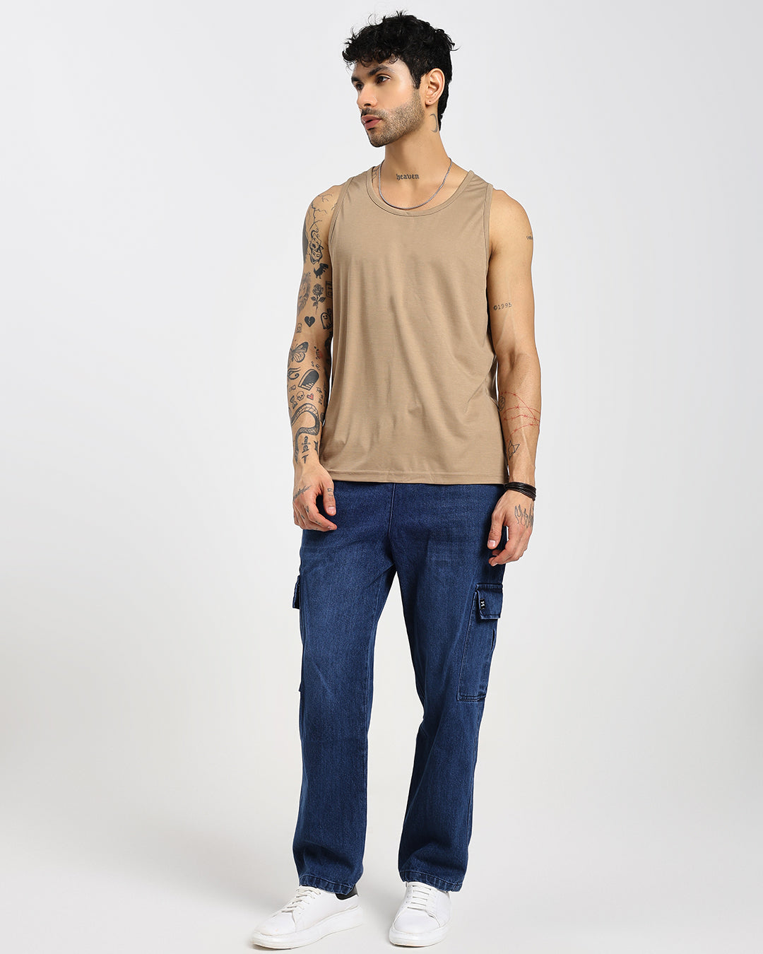 Acid Wash Straight Fit Blue Denims