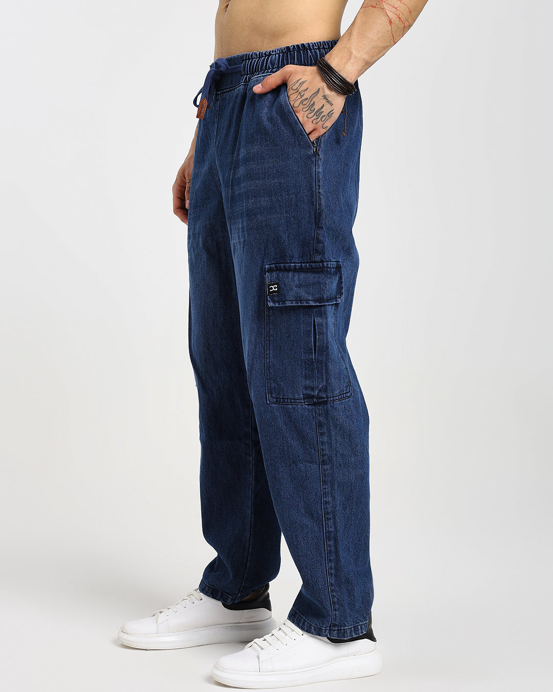 Acid Wash Straight Fit Blue Denims