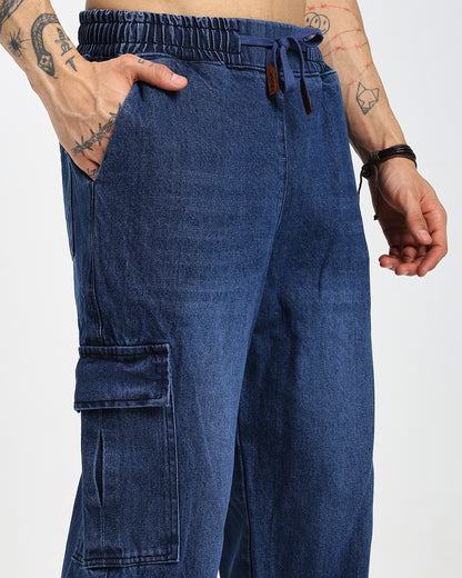 Acid Wash Straight Fit Blue Denims