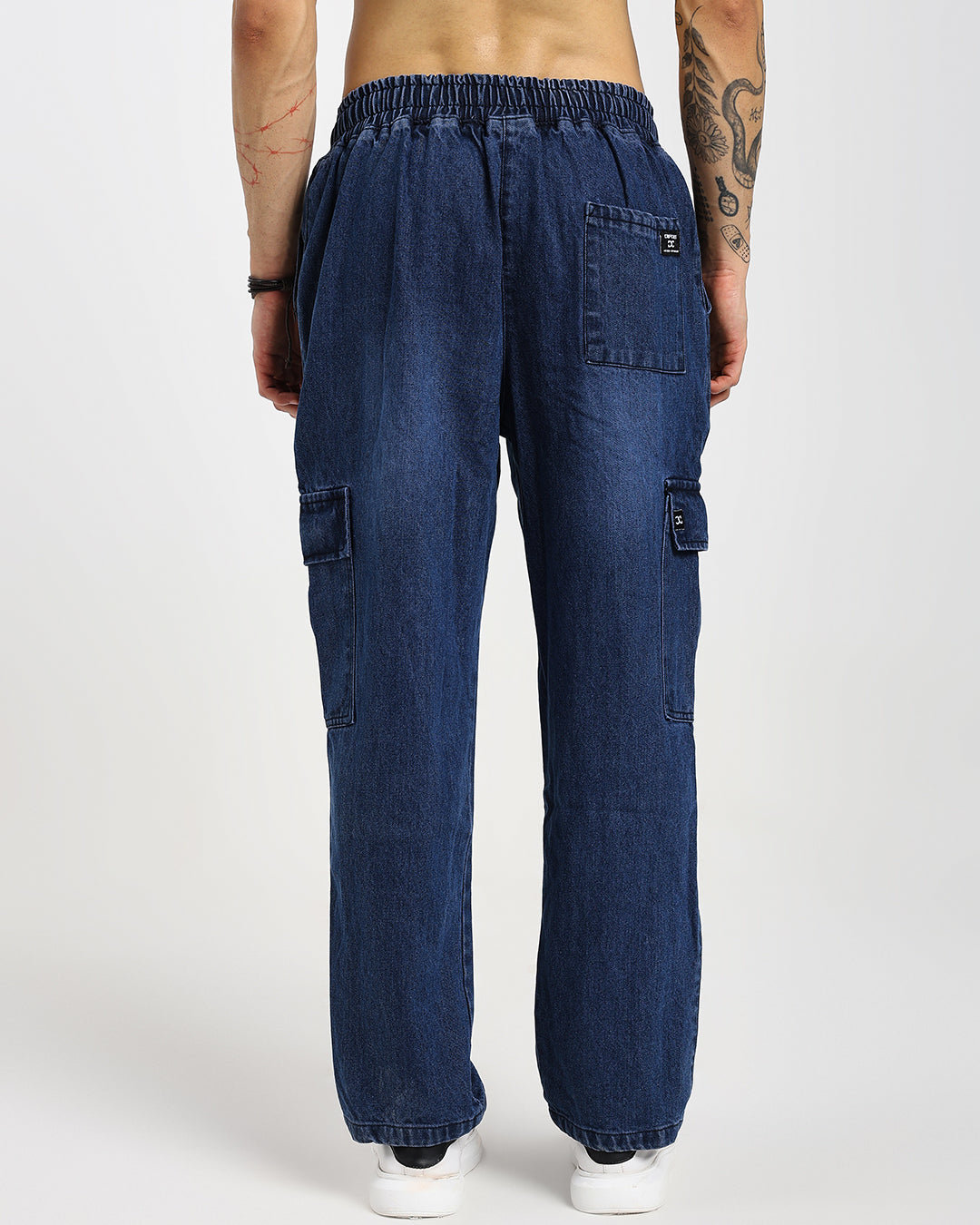 Acid Wash Straight Fit Blue Denims