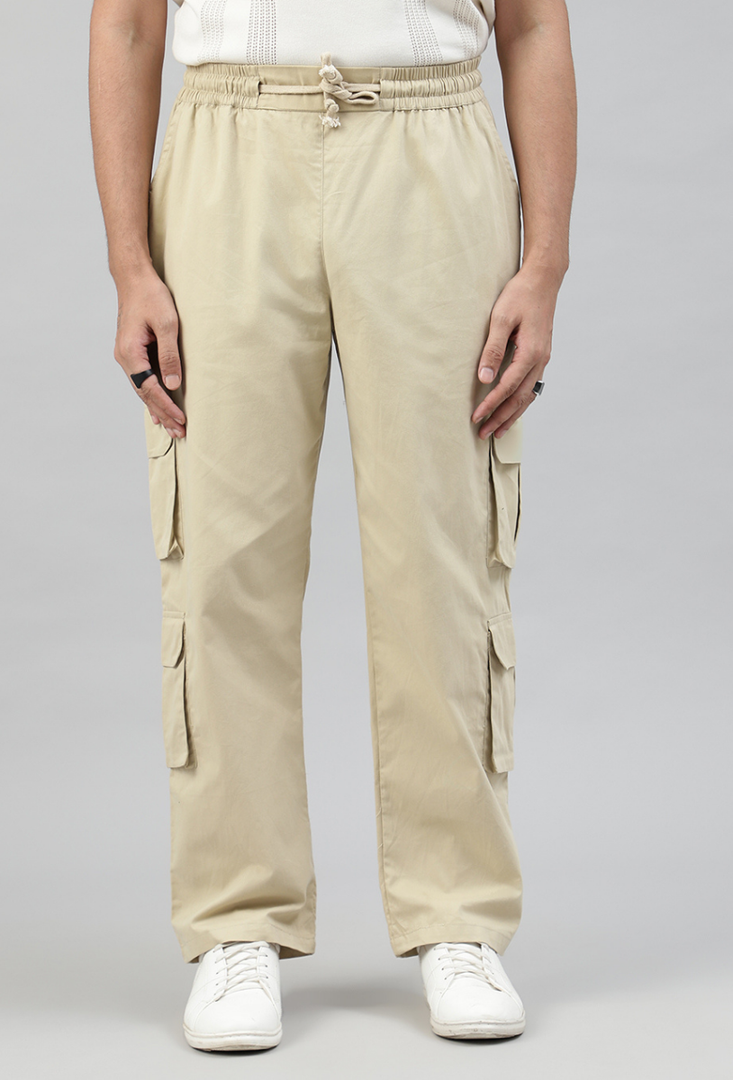 Sand Beige 4 Cargo Pocket Baggy Pant