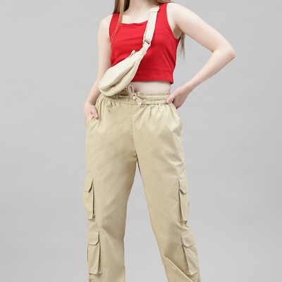 Sand Beige 4 Cargo Pocket Baggy Pant