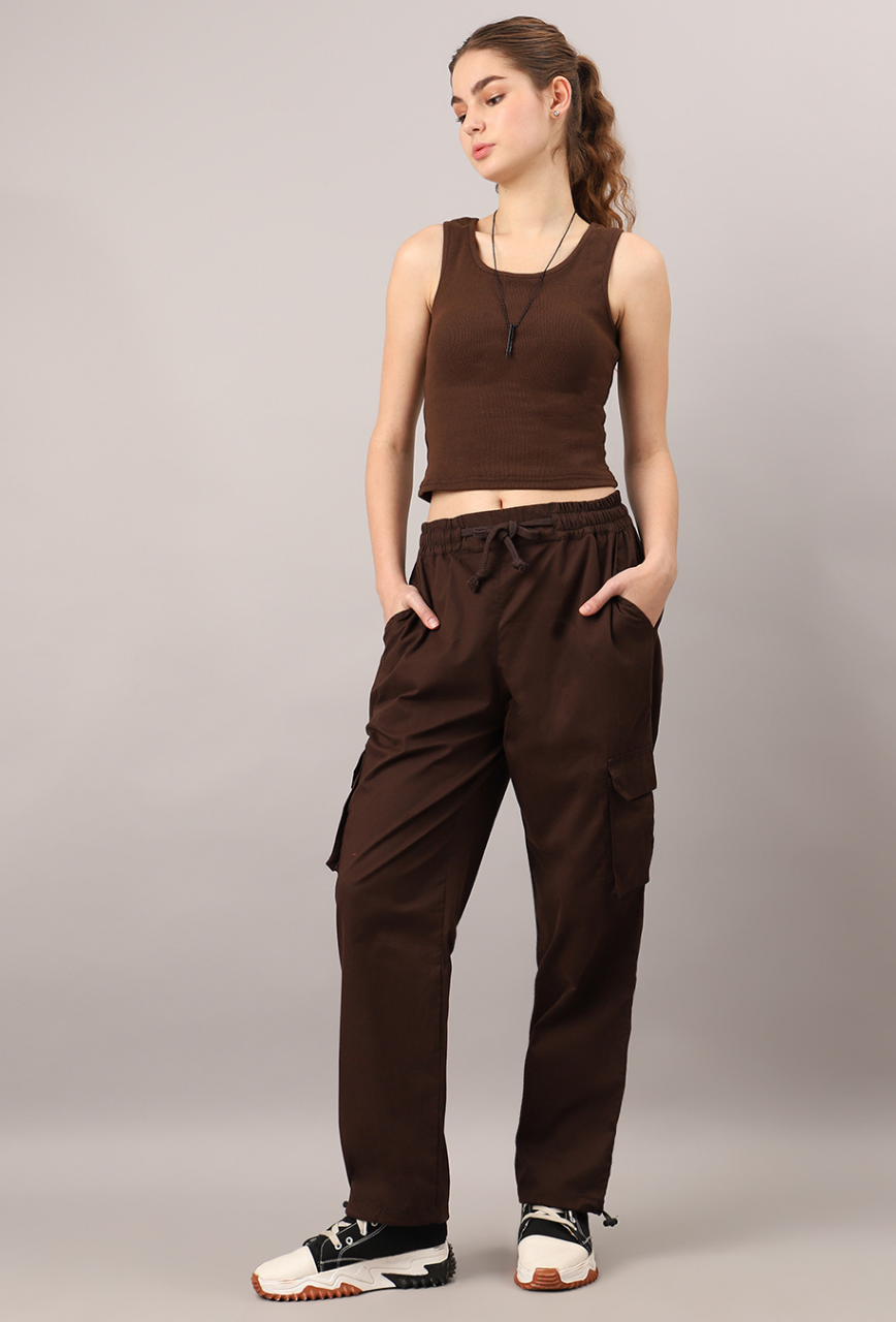 Mocha Cargo Parachute Pant - Unisex Comfy Pant