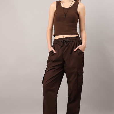 Mocha Cargo Parachute Pant - Unisex Comfy Pant