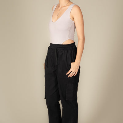 Black Cargo Parachute Pant - Unisex Comfy Pant