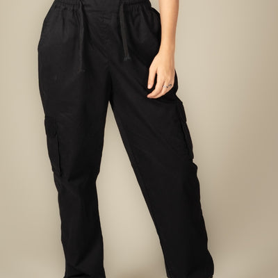 Black Cargo Parachute Pant - Unisex Comfy Pant