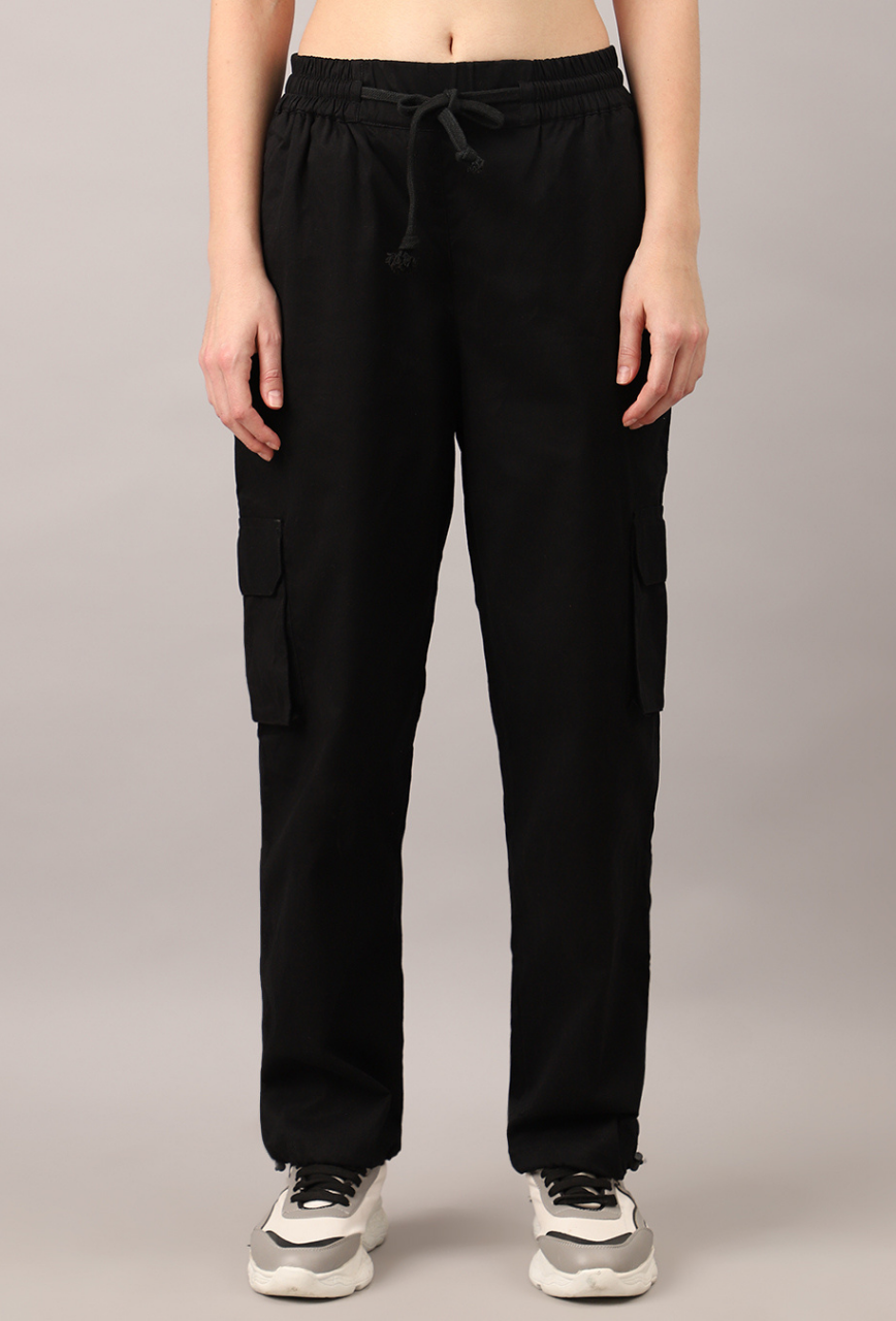 Black Cargo Parachute Pant