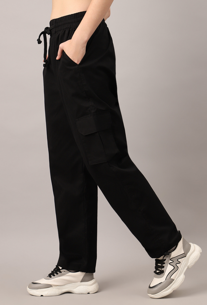 Black Cargo Parachute Pant